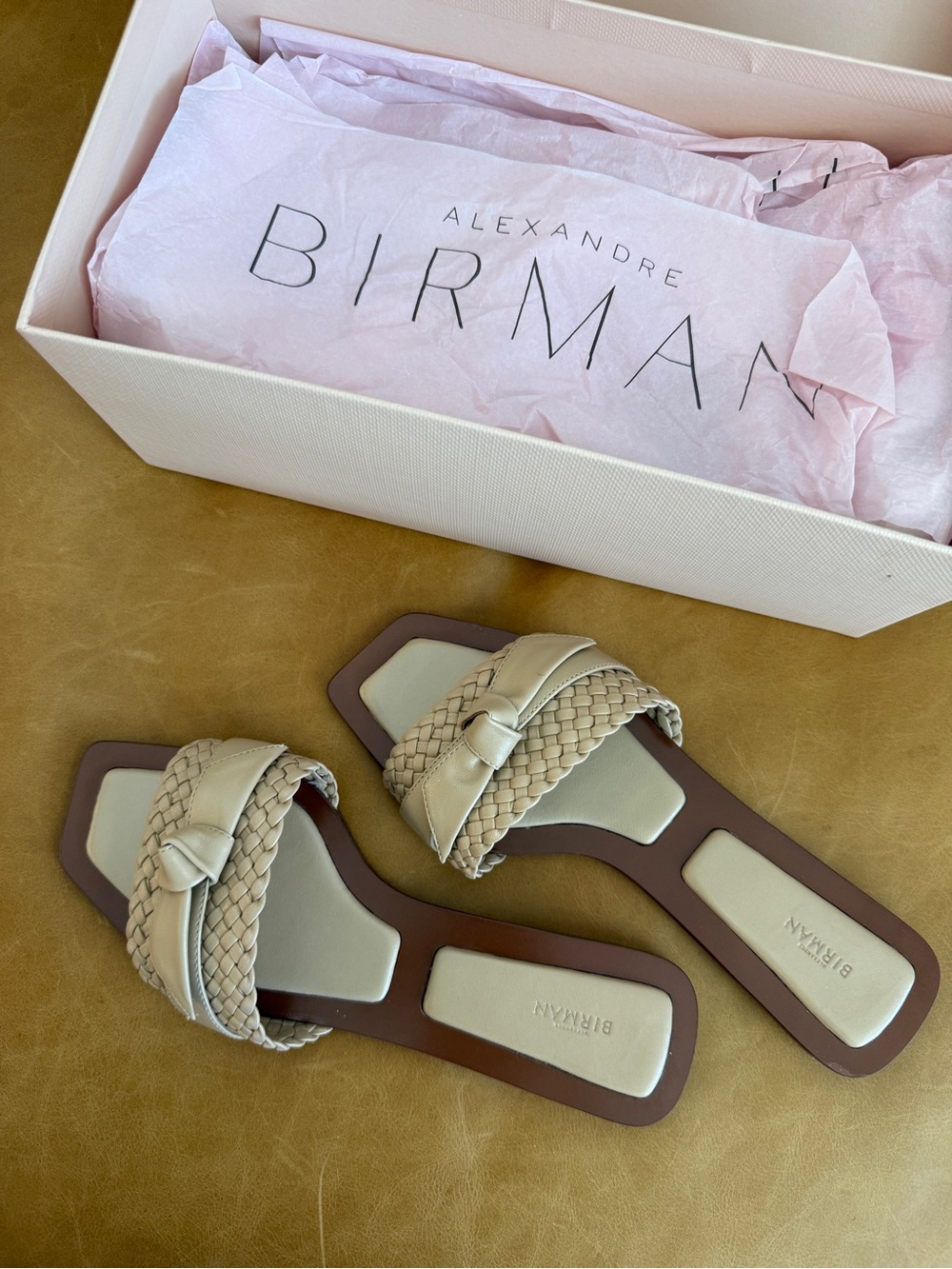 Alexandre Birman Clarita Woven Leather Flat Slides size US 7 (37)